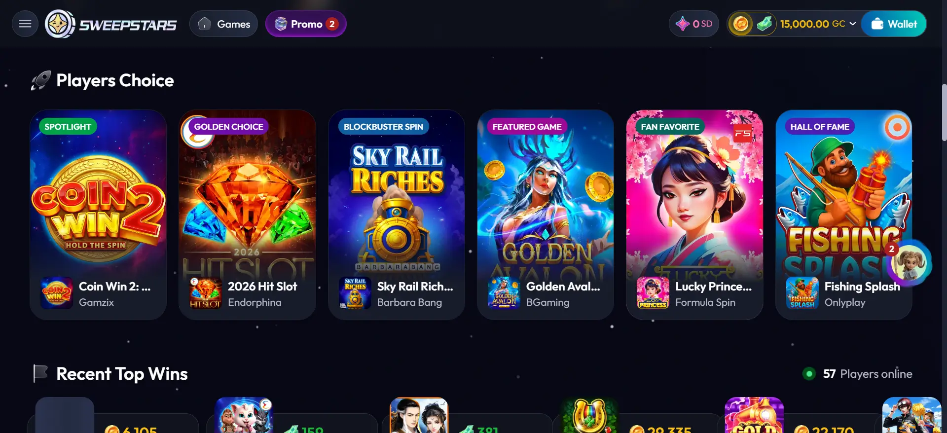 SweepStars Banking and Purchases